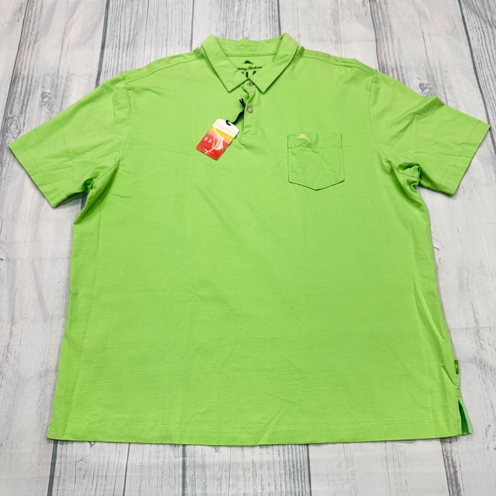 NWT Tommy Bahama RELAX Polo Shirt XL Green Golf Casual Beach Mens